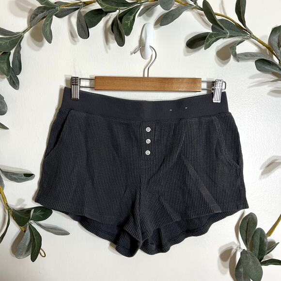 Auden Gray Waffle Knit Lounge Shorts - Picture 1 of 3
